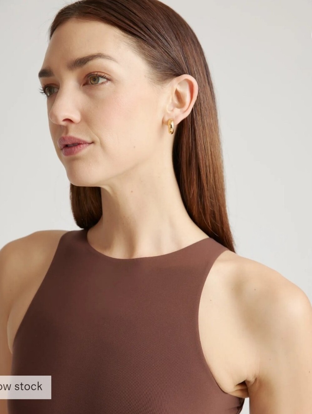 Quince Second Skin Women’s High-Neck One-Piece Bodysuit in Brown - Picture 2 of 4